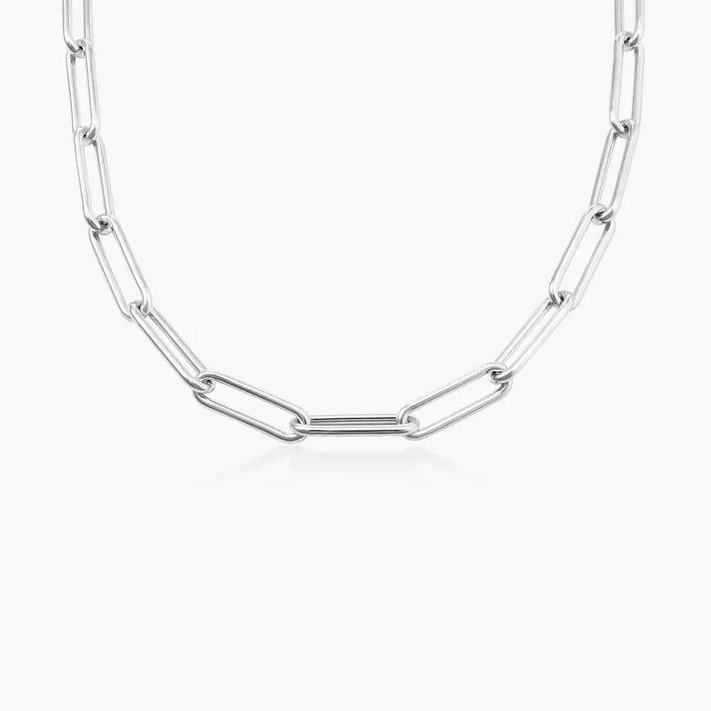 Large Paperclip Chain Necklace - Silver | Oak & Luna (US)
