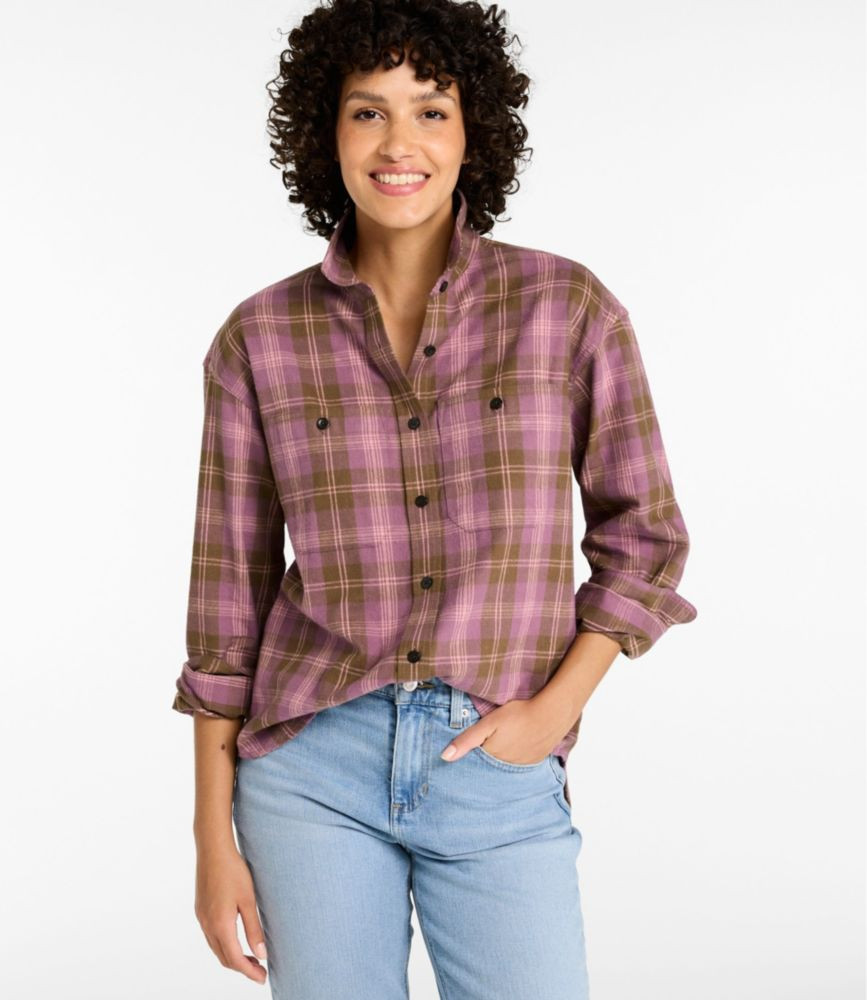 Women's Scotch Plaid Flannel Shirt, Boyfriend Washed Angus Small L. L.Bean | L.L. Bean