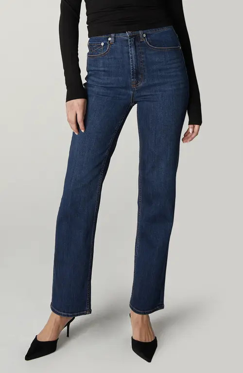 Unpublished Rae High Waist Straight Leg Jeans in Dark Blue at Nordstrom, Size 32 | Nordstrom