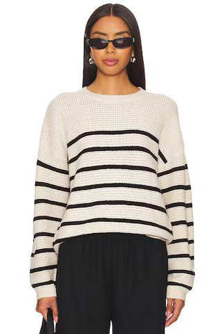 Sanctuary Warmer Days Crew Sweater in Toasted Almond Stripe from Revolve.com | Revolve Clothing (Global)