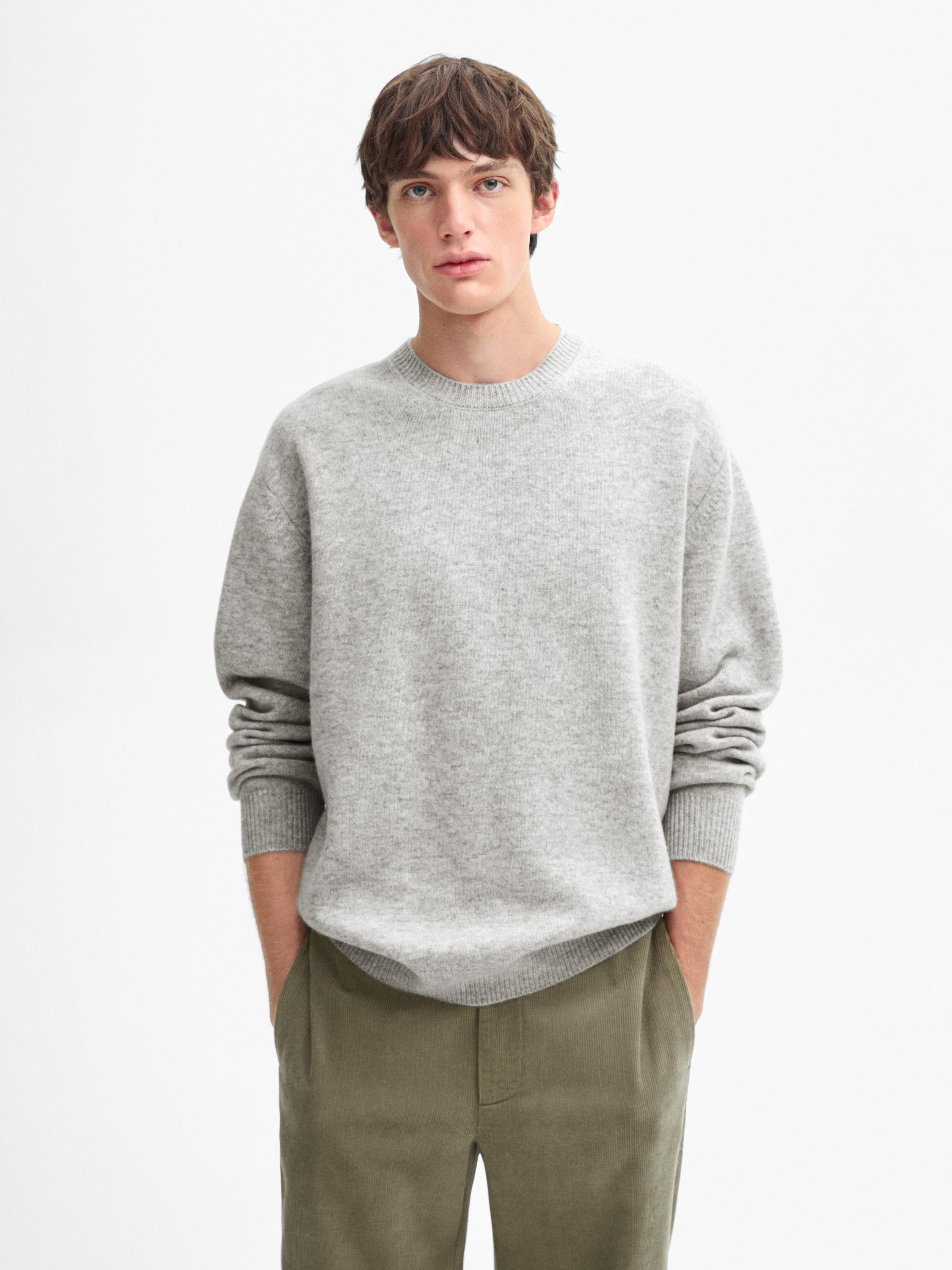 Cashmere wool crew neck jumper | Massimo Dutti US