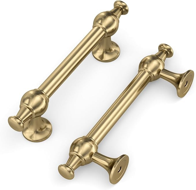10 Pack 3 Inch Champagne Bronze Cabinet Handles, Classic Oval-Bar Pulls with Rounded Corners, Hea... | Amazon (US)