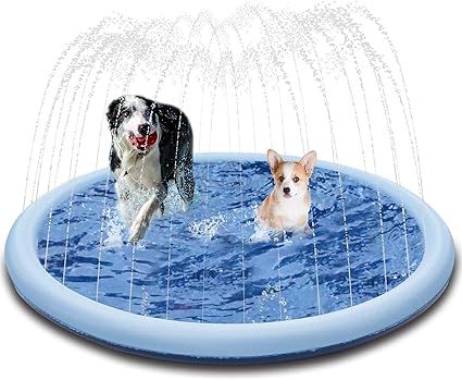Qrooper Dog Pool Splash Pad Sprinkler for Dogs Kids Inflatable Sprinkler Pad Water Mat Toys for O... | Amazon (US)
