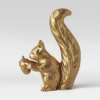6.2&#34; x 4.6&#34; Standing Harvest Squirrel Figurine Gold - Threshold&#8482; | Target