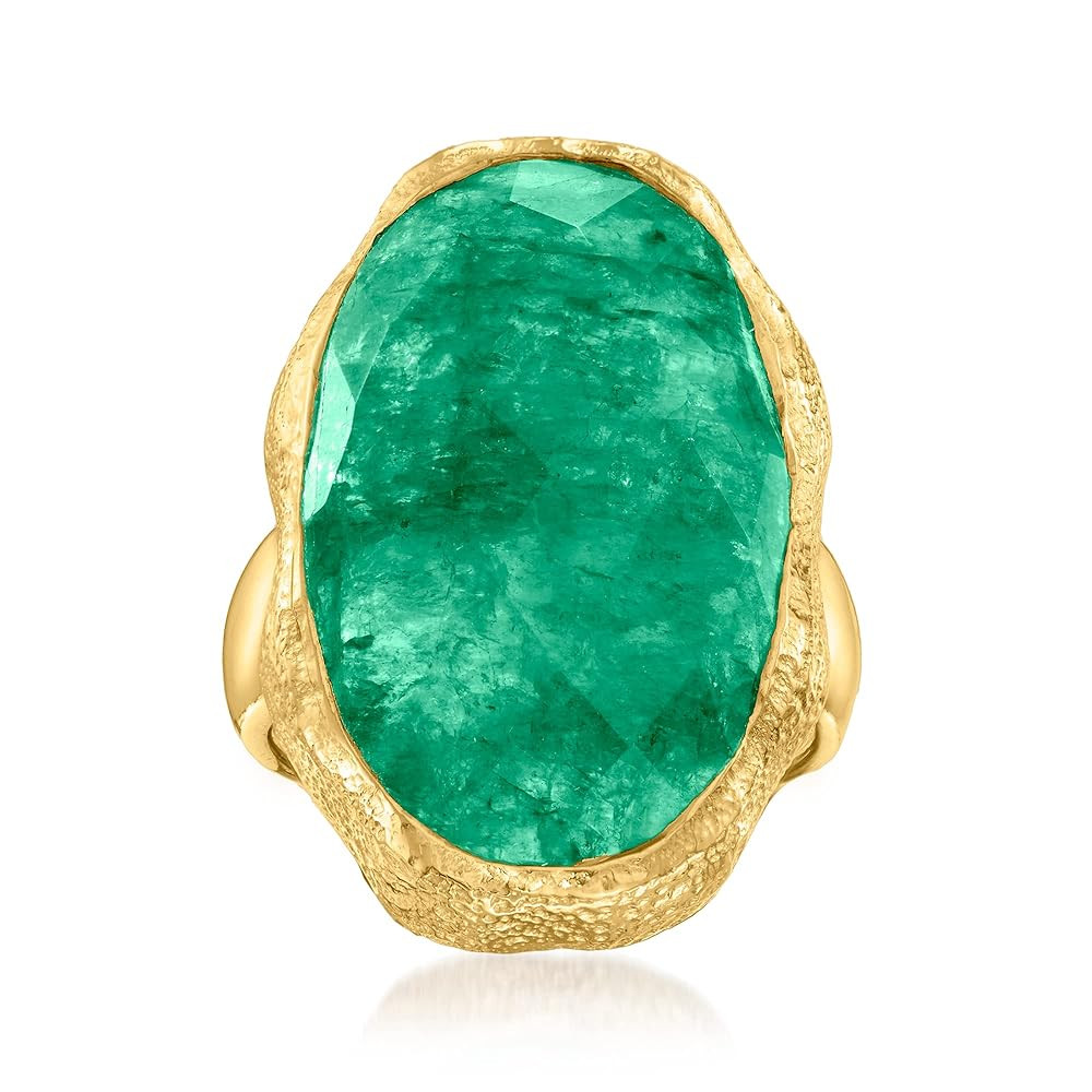 Ross-Simons 16.00 Carat Emerald Ring in 18kt Gold Over Sterling | Amazon (US)