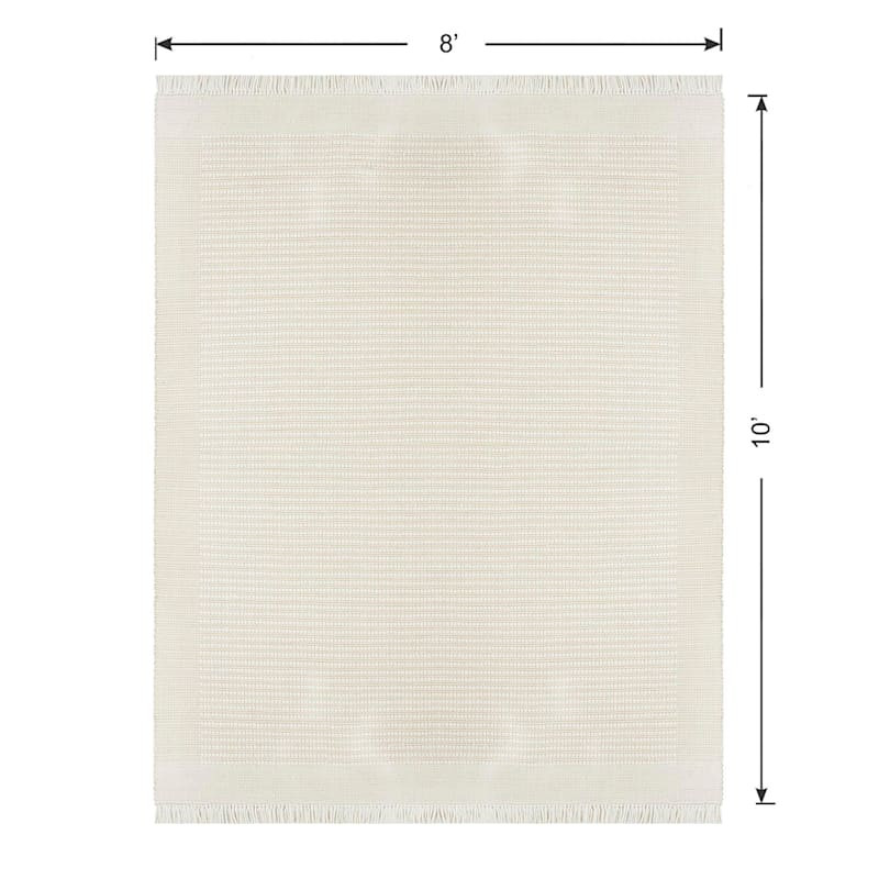 (B818) Newton Ivory Flatweave Area Rug, 8x10 | At Home