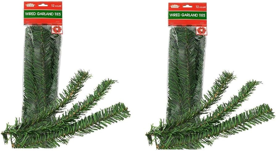 Christmas Holiday Holly Flexible Garland Ties - 24 Count - 12 Inch | Amazon (US)