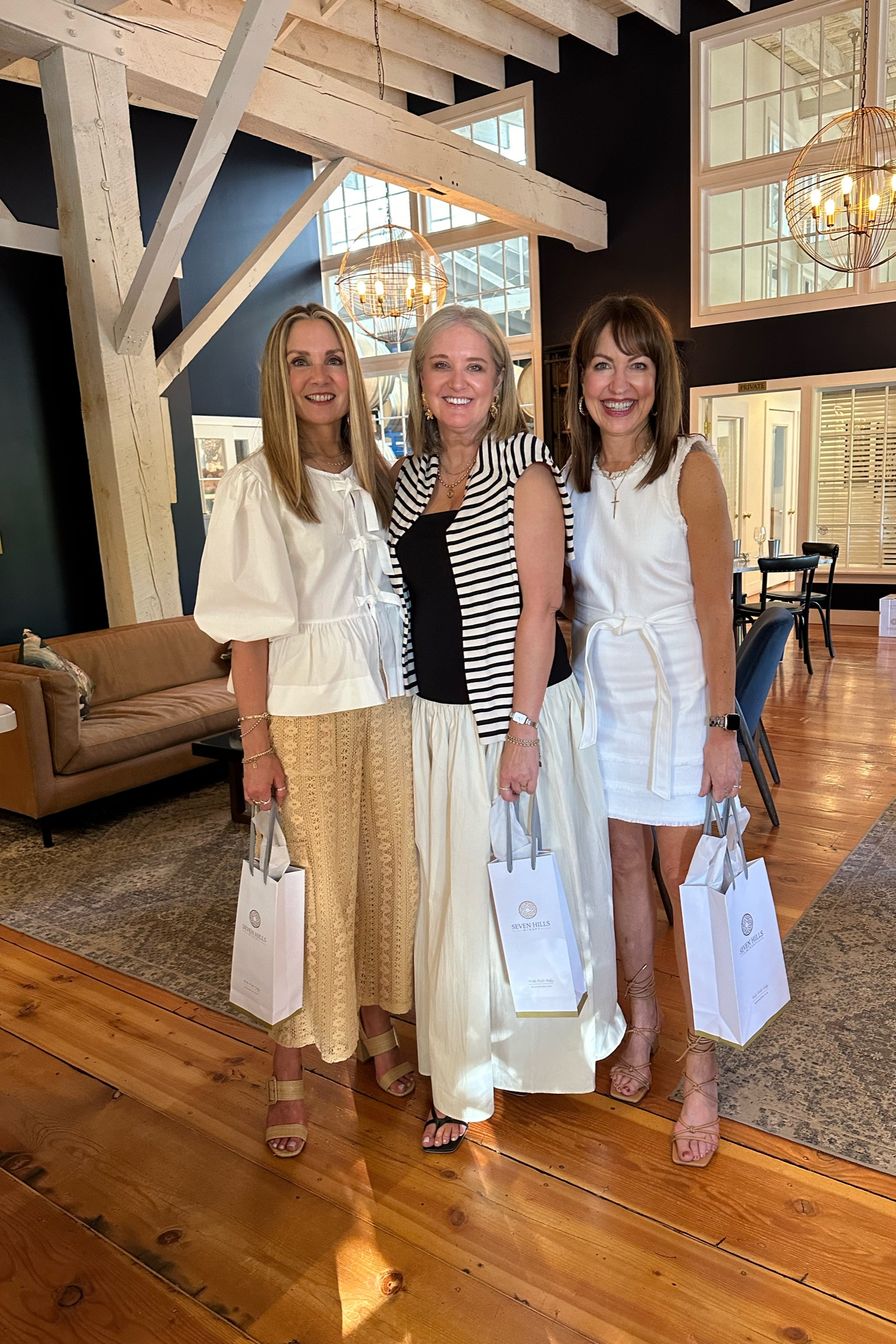 Wine tasting outfits! Anthropologie lace pants, size xs. Amazon tie front white blouse, cinq a sept white denim mini dress. Kohls neutral heel sandals. Summer outfit, summer dress, date night outfit, white dress 

#LTKOver40 #LTKStyleTip #LTKFindsUnder50