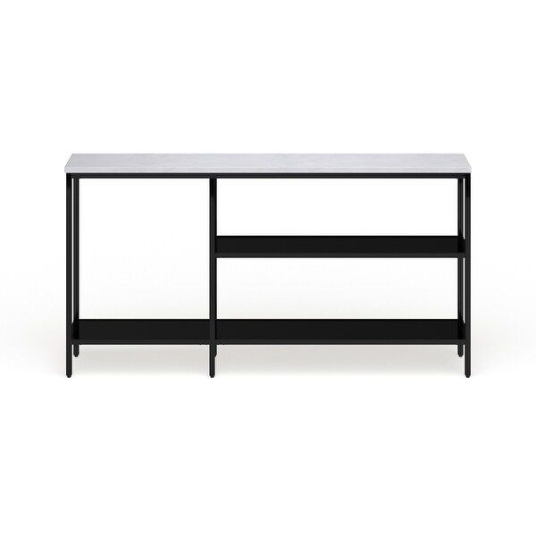 Holly & Martin Corman Narrow Black and Grey Faux Marble Console Table | Bed Bath & Beyond