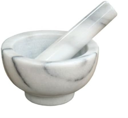 Winco MPS-42W, 4.25-Inch Diameter White Marble Mortar And Pestle Set, Spice Herb Grinder Pill Cru... | Amazon (US)