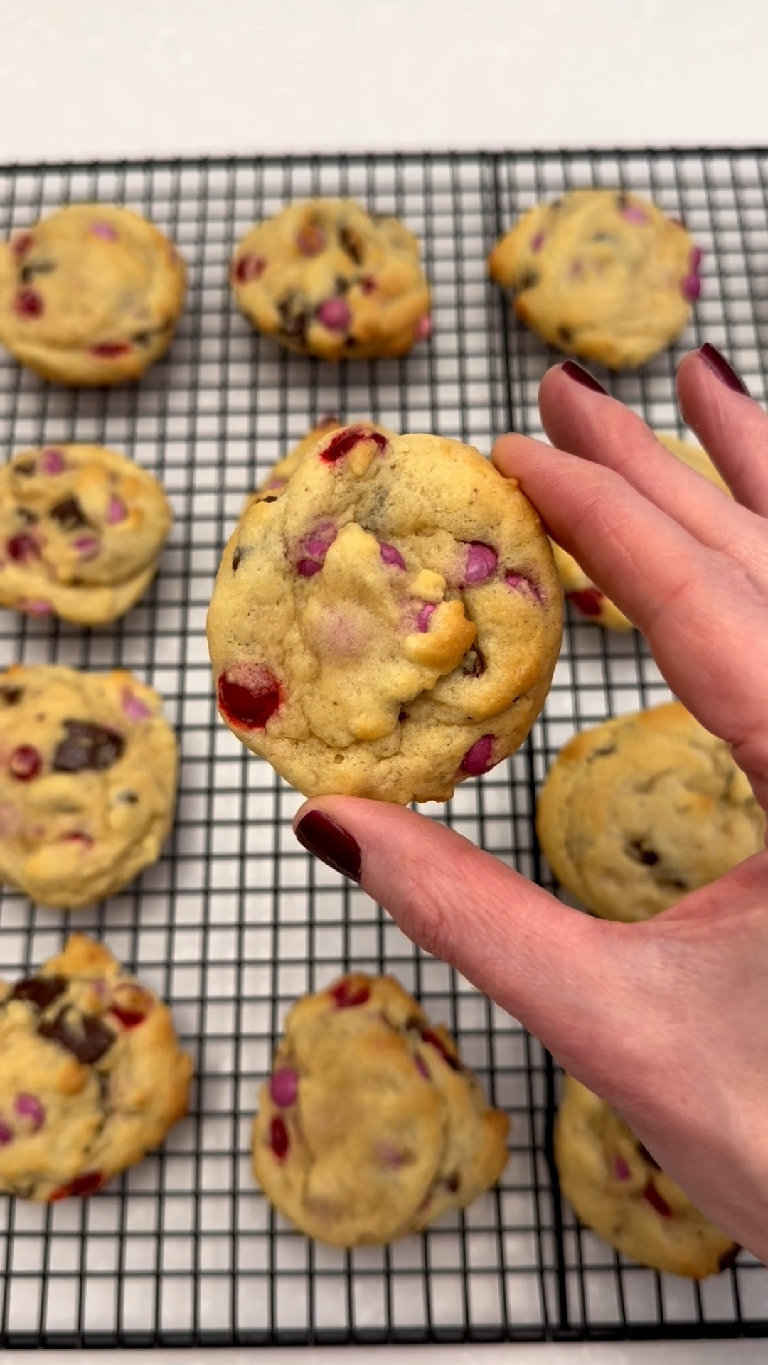 Valentine cookie baking, Amazon baking essentials, oven mitts, kitchen utensils 

8 tablespoons/1 stick salted butter
1/2 cup white sugar 
1/4 cup packed light brown sugar
1 teaspoon vanilla
1 egg
1 1/2 cups all purpose flour 
1/2 teaspoon baking soda
1/4 teaspoon salt (but I always add a little extra)
3/4 cup chocolate chips (I use a combination of chocolate chips and chocolate chunks or M&Ms for festive color)

Preheat the oven to 350 degrees. Microwave the butter for about 40 seconds to just barely melt it

Using a stand mixer or electric beaters, beat the butter with the sugars until creamy. Add the vanilla and the egg; beat on low speed until just incorporated – 10-15 seconds or so (if you beat the egg for too long, the cookies will be stiff).

Add the flour, baking soda, and salt. Mix until crumbles form. Use your hands to press the crumbles together into a dough ball. Be careful not to over mix!

Roll the dough into 1 inch balls (I use a cookie scoop) and place on a cookie sheet. Bake for 7-8 minutes until the cookies look puffy and just barely golden on the edges. Do not overbake! They will look doughy in the center but trust me, they’ll turn out so soft and chewy 😍

#LTKHome #LTKValentine #LTKfoodie