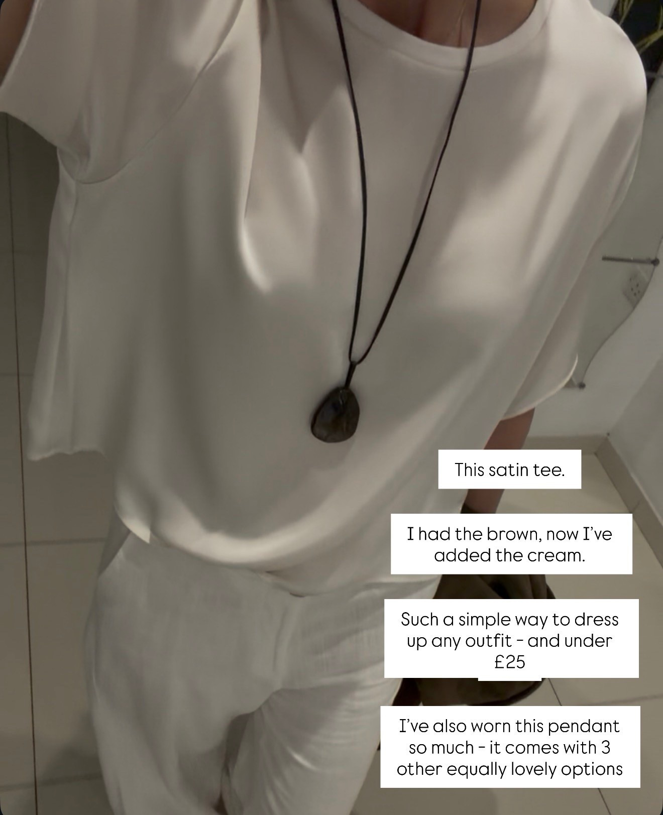 These satin tees 🤍🤍🤍. I had the brown, now I’ve added this beautiful cream version. So easy to add a dressy touch to a simple look. I’ve also worn this pregnant non stop. It’s a pack of four at under £25. 
I wear a M tee x

#LTKstyletip #LTKuk #LTKspring