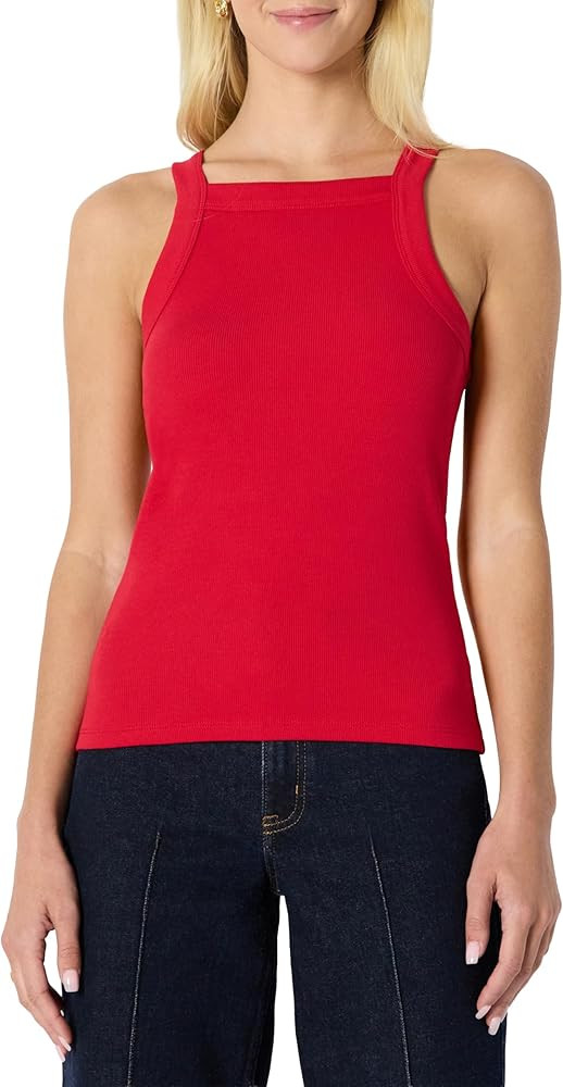 Amazon Essentials Women's Slim-Fit Stretch Rib High-Neck Tank with Consistent Stretch | Amazon (US)
