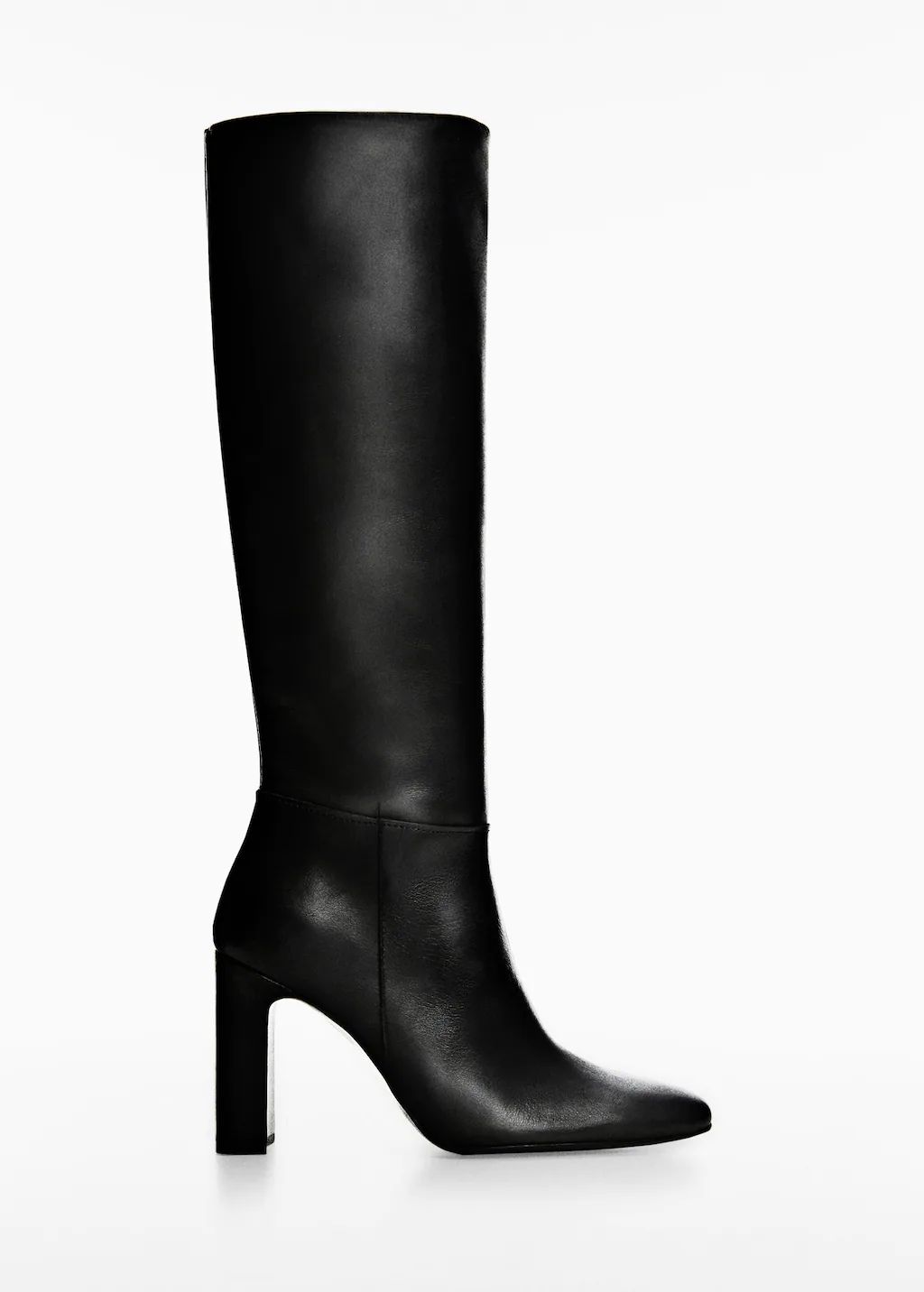 Leather boots with tall leg -  Women | Mango United Kingdom | MANGO (UK)
