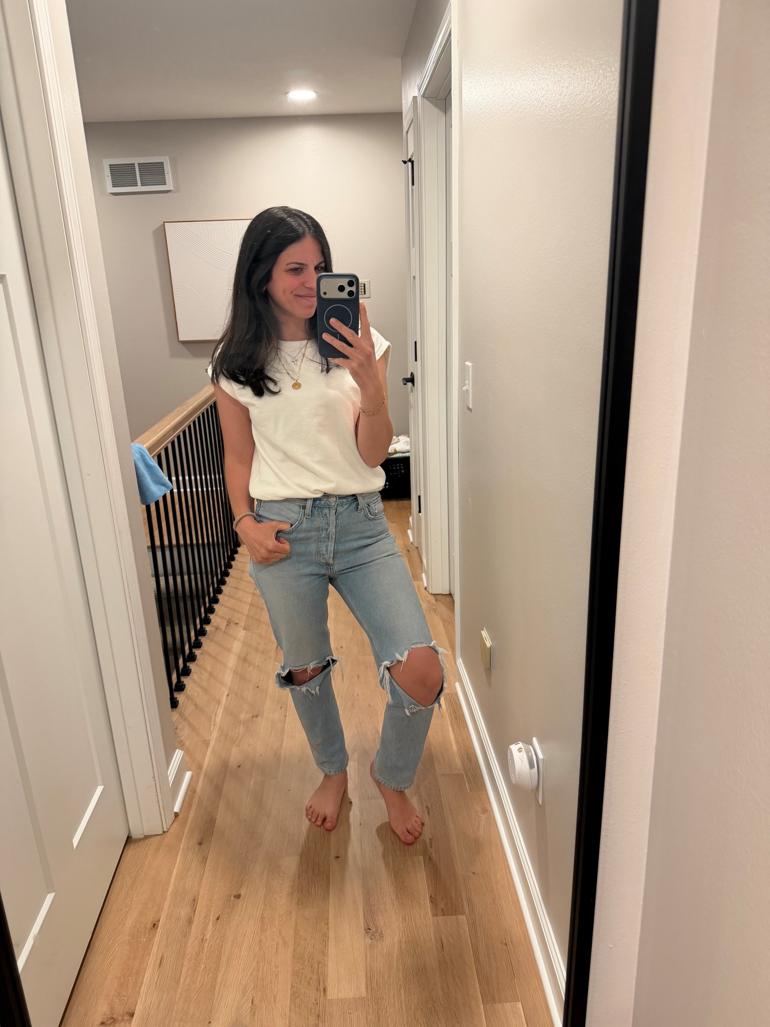 Give me all the casual outfits!! Har appointment outfit!! Shirt and jeans are old. Tagged same brand different versions

#LTKmomlife #LTKHome #LTKPetite