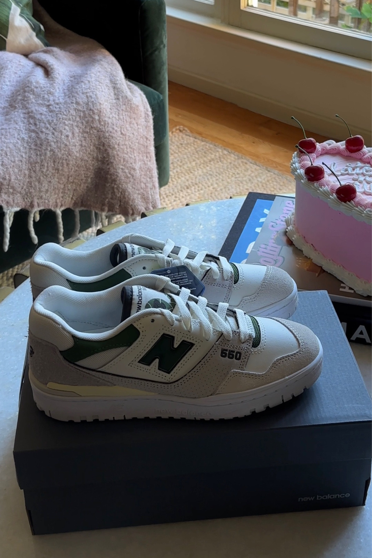 NEW BALANCE 550 suede and mesh trainers, matches fashion, sneakers, comfy shoes, casual, spring / summer, fall, green and white

#LTKstyletip #LTKshoecrush