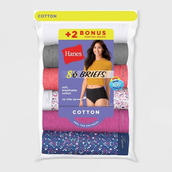 Hanes Women's Cotton Briefs 6+2-Bonus pk (Colors May Vary) - Assorted | Target