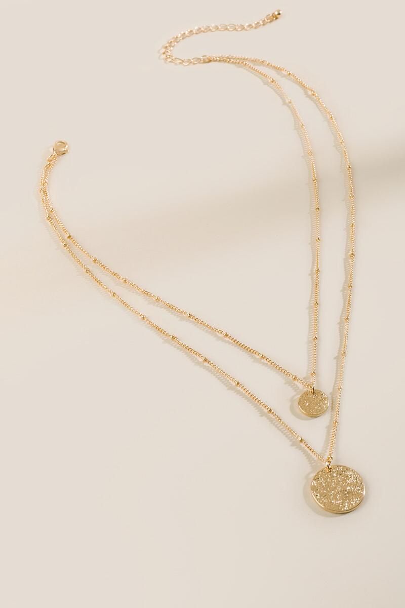 Hailey Layered Coin Necklace | Francesca’s Collections