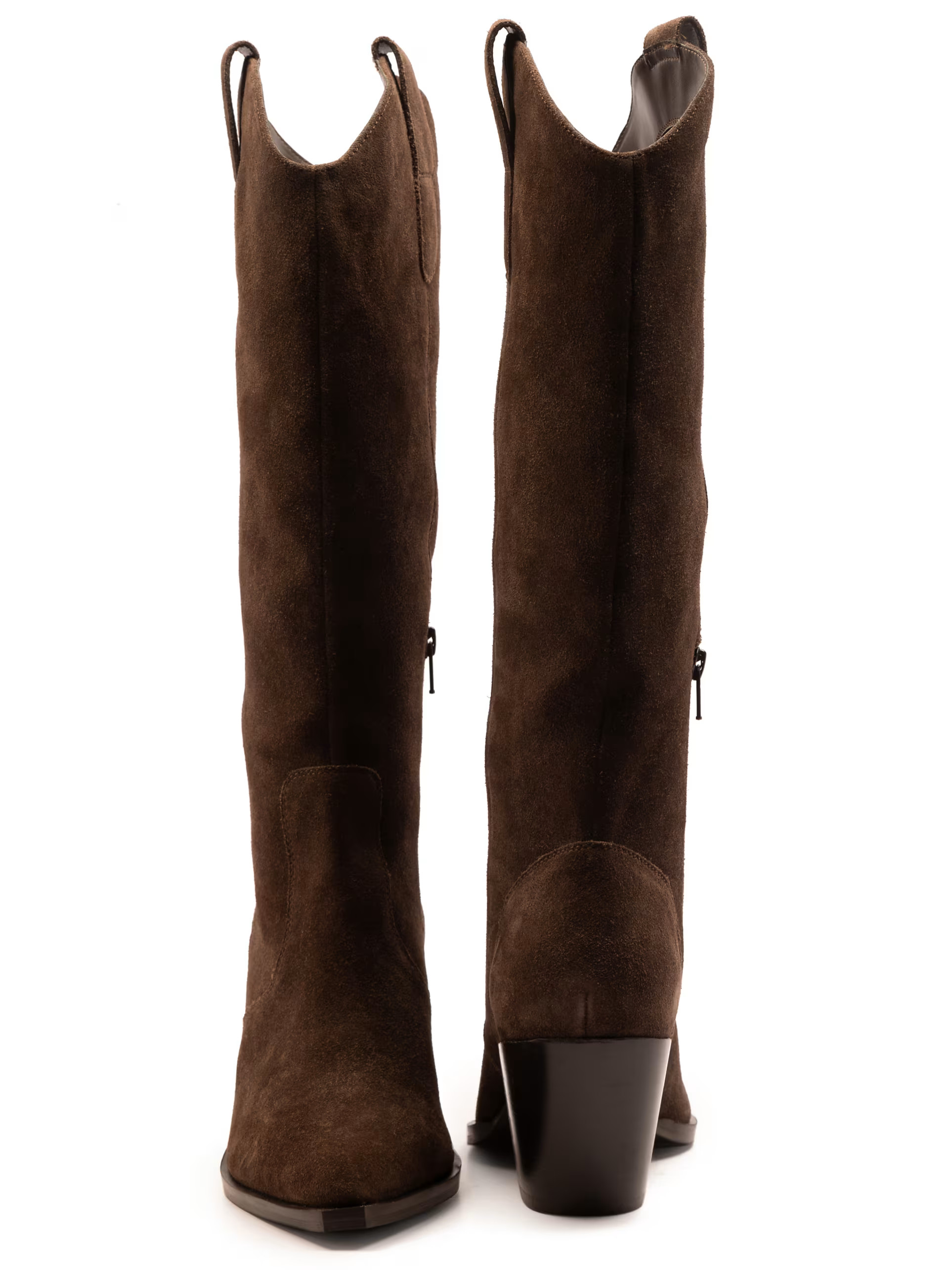 Off The Hook Austin suede pointed-toe knee-high western boots in brown | ASOS | ASOS (Global)