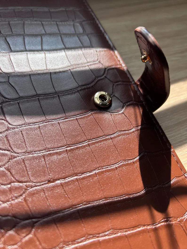 Chocolate Signature — Premier A5 Planner | Brown Croc 6 Ring Binder With Pocket - Etsy | Etsy (US)
