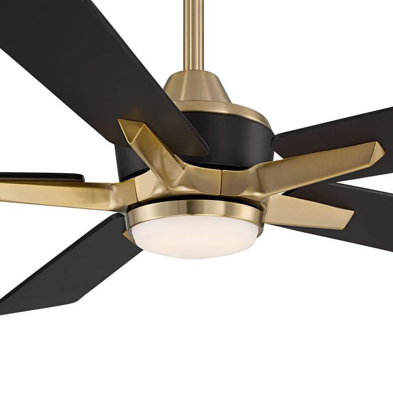 52" Casa Vieja Vegas Nights Soft Brass Black LED Remote Ceiling Fan | Lamps Plus