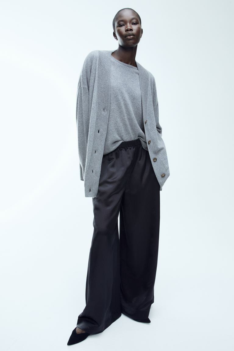 Fine-knit Cashmere Cardigan - Gray melange - Ladies | H&M US | H&M (US + CA)