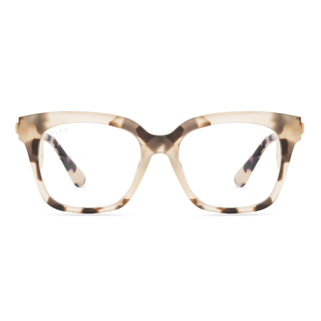 BELLA XS - CREAM TORTOISE + BLUE LIGHT GLASSES | DIFF Eyewear