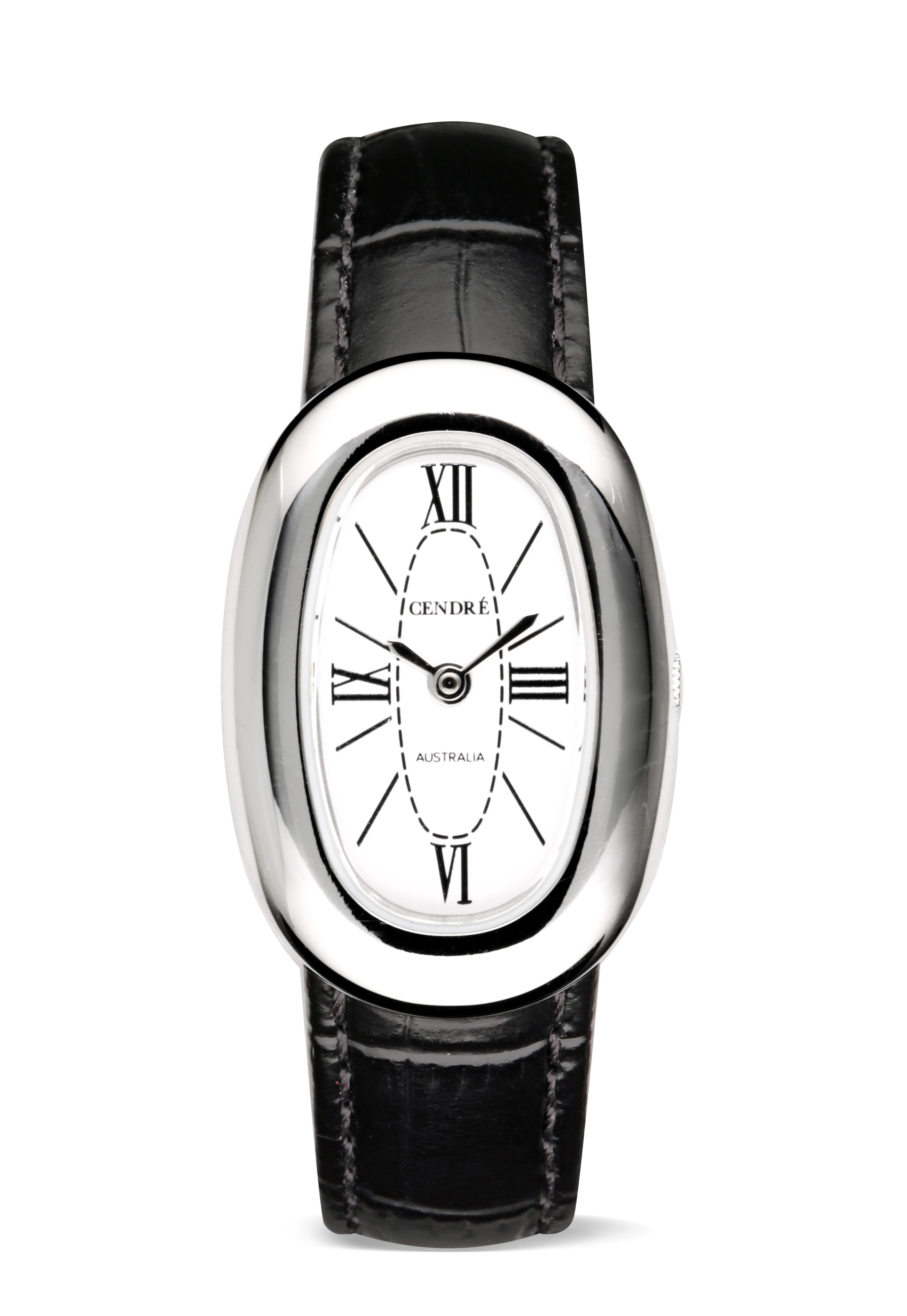 Bridgette Watch | Silver | Black Croc | Cendre