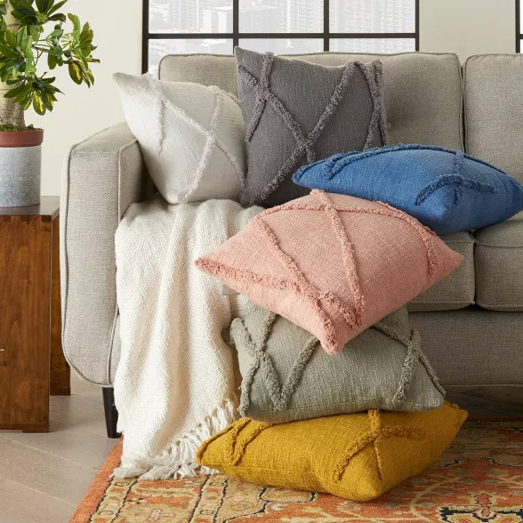 Distressed Diamond Throw Pillow - Mina Victory | Target