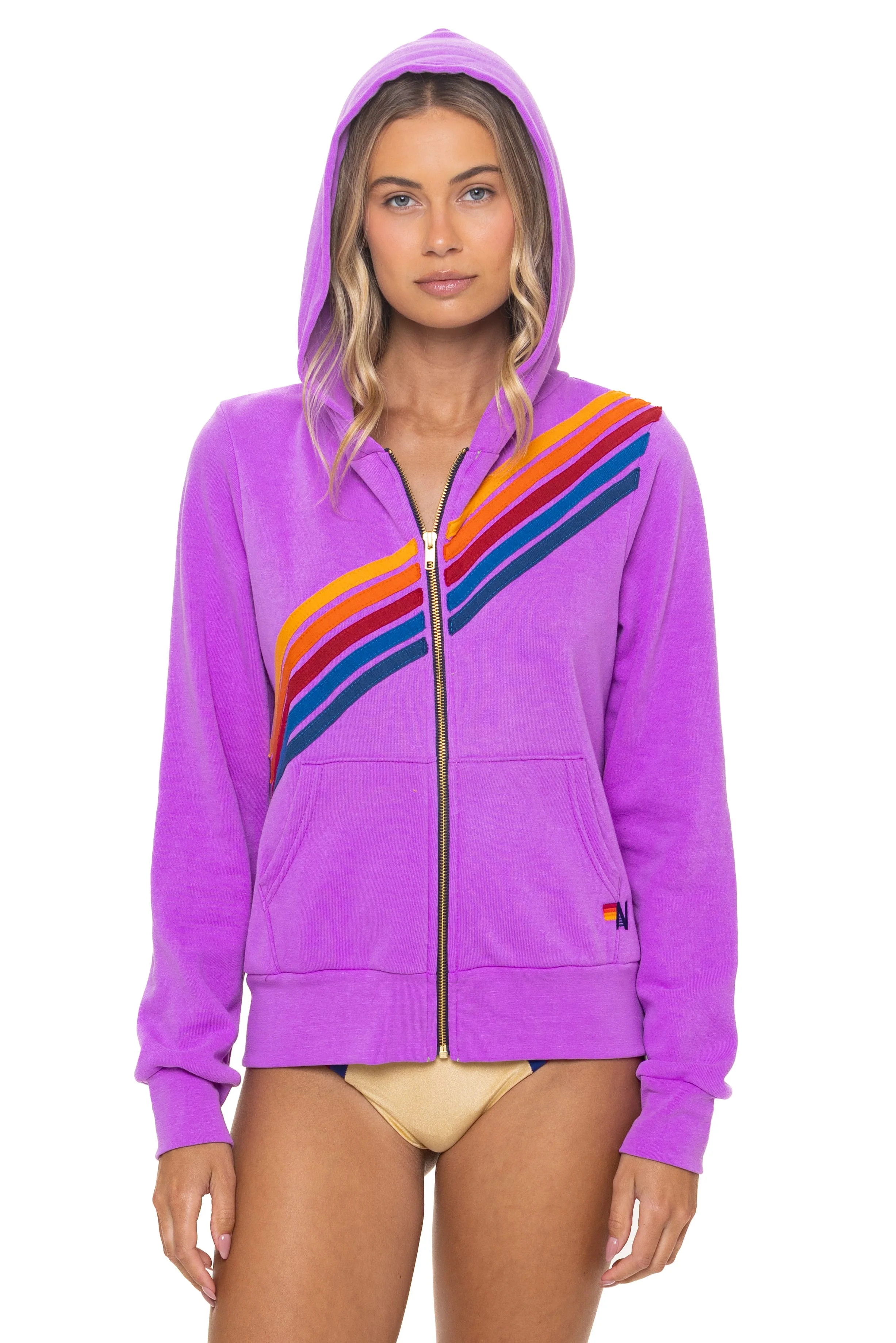 Disco Zip Hoodie Neon Purple | Aviator Nation | Aviator Nation