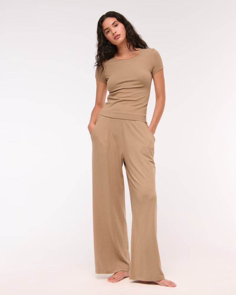 Lounge Brushed Wide Leg Sweatpant | Abercrombie & Fitch (US)