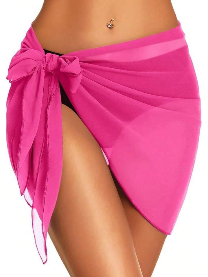 Swimsuit Coverups For Women Sarong Beach Bikini Wrap Sheer Short Skirt Chiffon Scarf For Swimwear | SHEIN