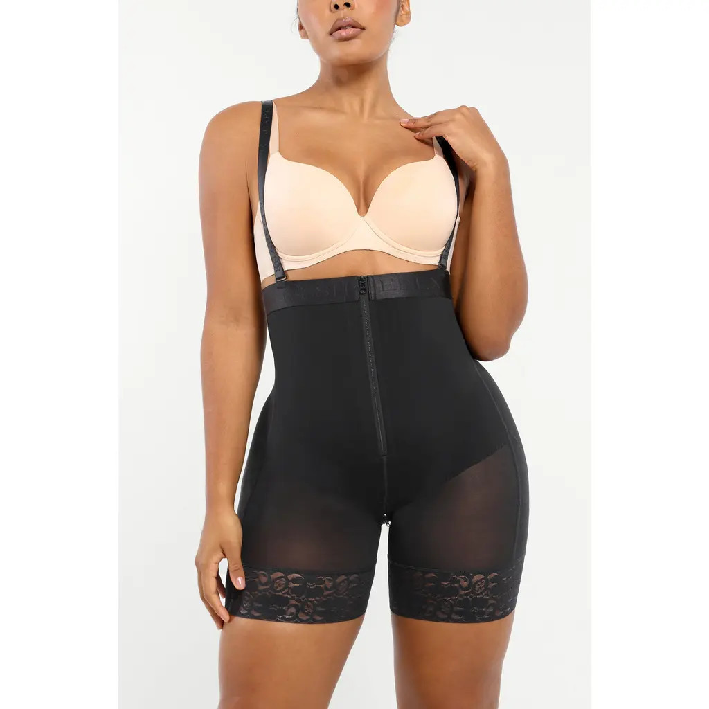 Shapellx Firm Tummy Compression Bodysuit Shaper With Butt Lifter in Jet Black at Nordstrom, Size 5X-Large | Nordstrom