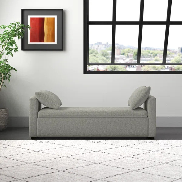 Aristides Modern 59.4" Wide Storage Bench with Two Pillows | Wayfair North America