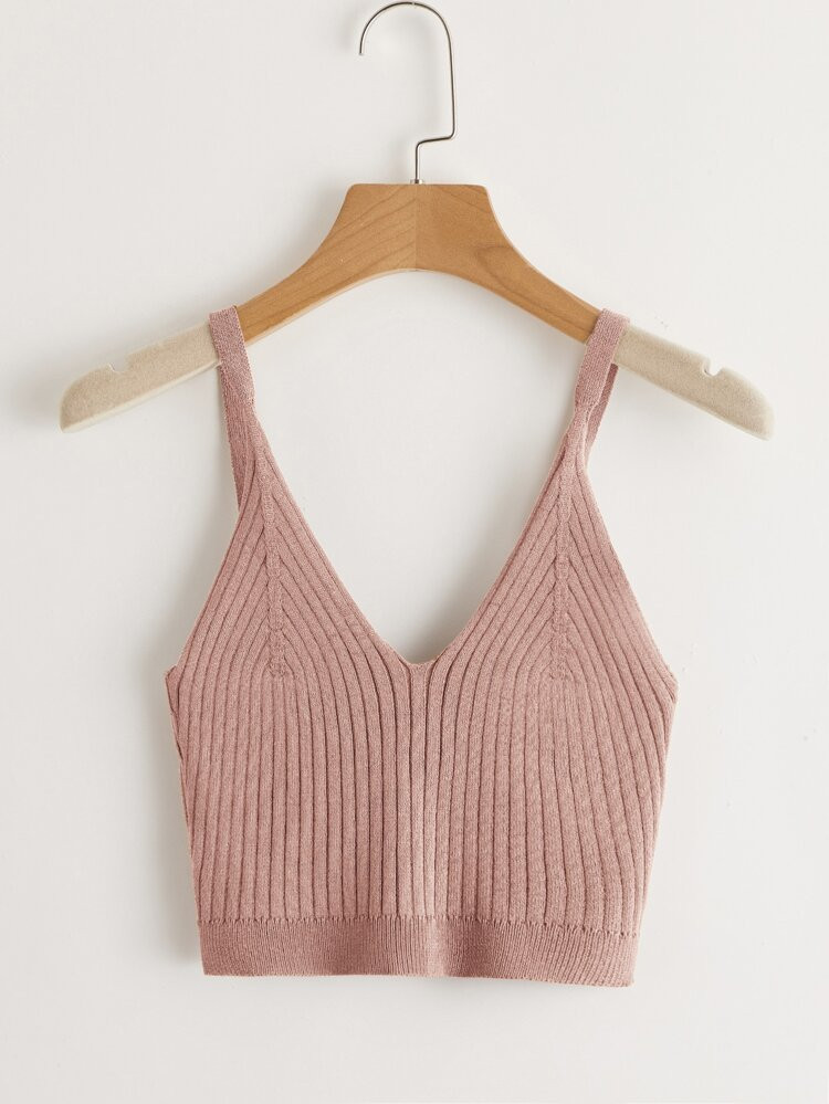 Solid Rib-knit Cami Top | SHEIN