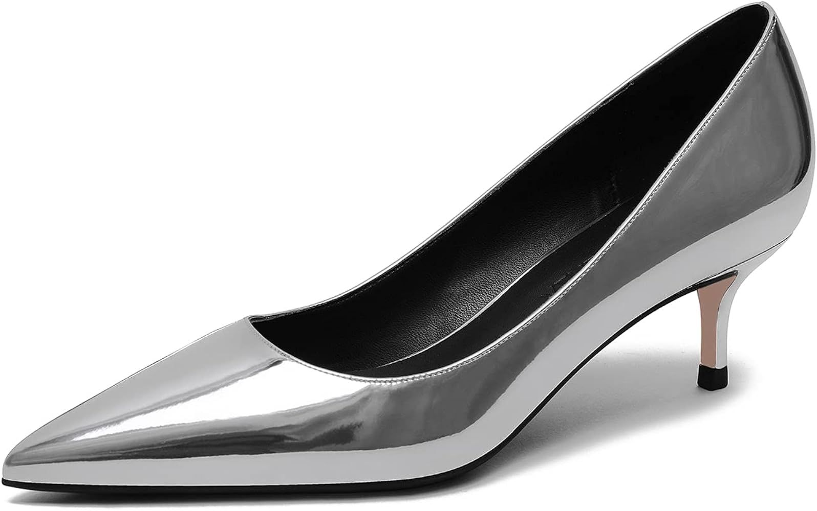 AMARANTOS Women Fashion Pointed Toe Slip On Comfort Basic Kitten Heel Pumps Shoes | Amazon (US)