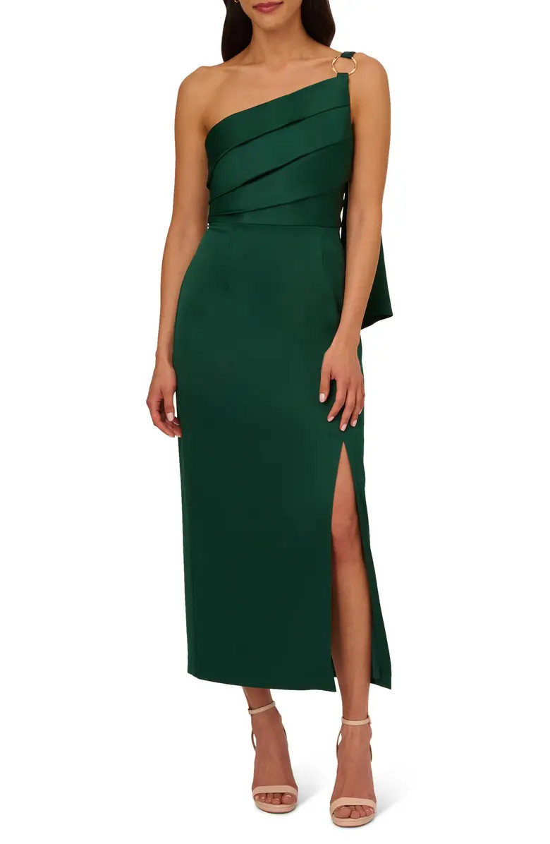 Pleat One-Shoulder Crepe Cocktail Dress | Nordstrom