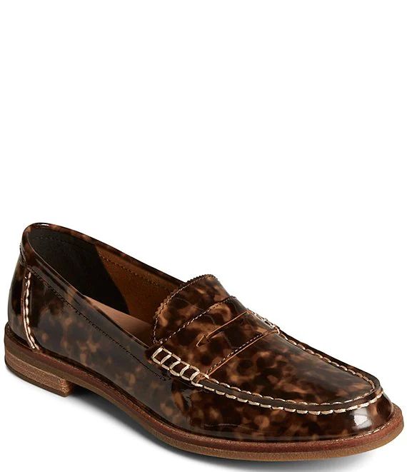 Sperry Seaport Tortoise Print Patent Leather Penny Loafers | Dillard's | Dillard's