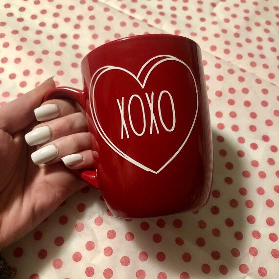 Rae Dunn Inspired  XOXO Conversation Heart Mug  Valentines | Etsy | Etsy (US)
