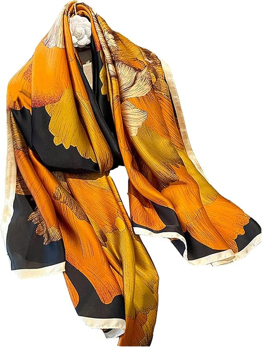 Fashion Scarves 100% Silk Felling Scarf Long Lightweight Sunscreen Shawls Wrap for Women Hair Sca... | Amazon (US)