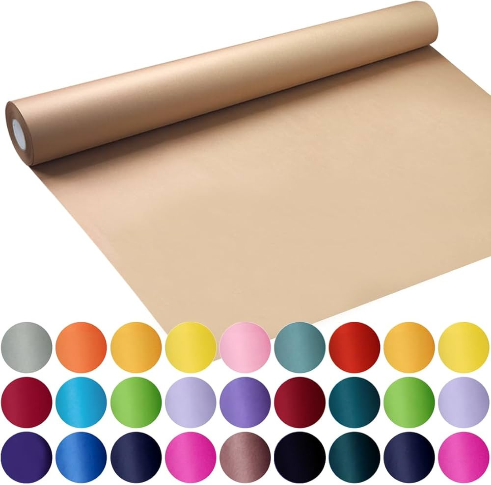 SMART&CASUAL Brown Wrapping Paper Roll 17.8"×1,200"(100') Kraft Paper for Craft Gift Bulletin Bo... | Amazon (US)