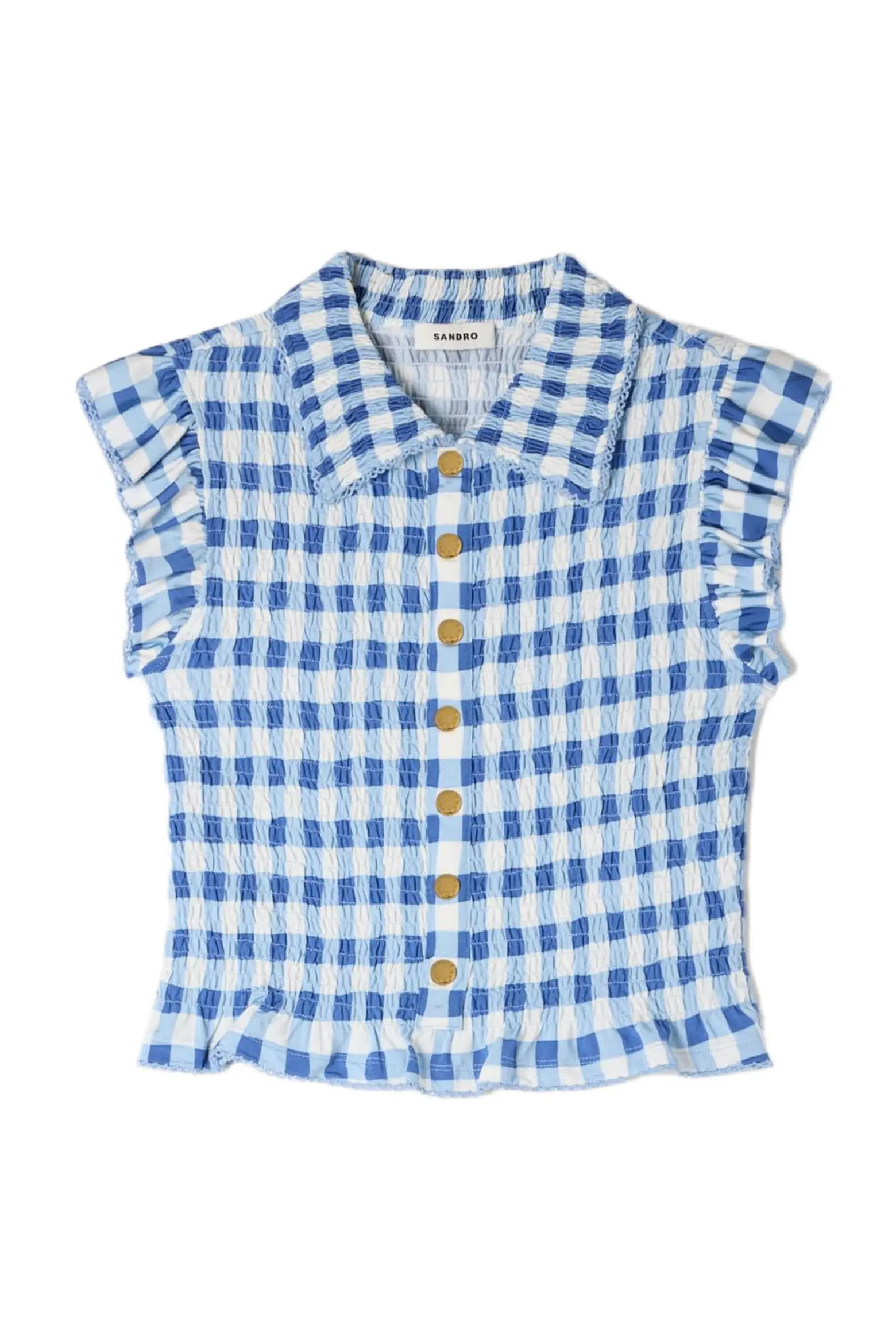 Check smocked T-shirt (Women) | Nordstrom | Nordstrom