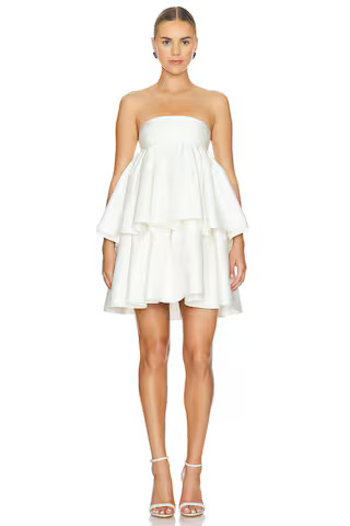 ROTATE Ruffled Dress in Egret from Revolve.com | Revolve Clothing (Global)