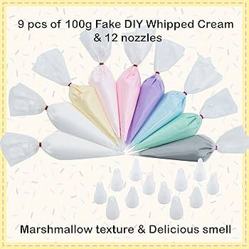 Decoden Cream Large 9PCS Premium Texture Fake Whipped Cream Glue, Decoden Kit, Fake Icing Frostin... | Amazon (US)