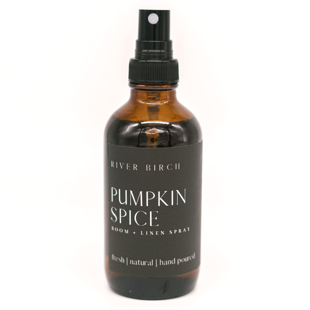 River Birch Pumpkin Spice Scented Linen and Room Spray | Home Fragrance | 4 oz Glass Amber Bottle | Luxury Signature Scent | Handmade in Texas | Amazon (US)