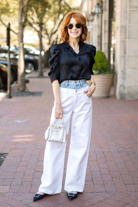 Obsessed with these double-waisted white jeans! 

#LTKover40 #LTKshoecrush #LTKstyletip