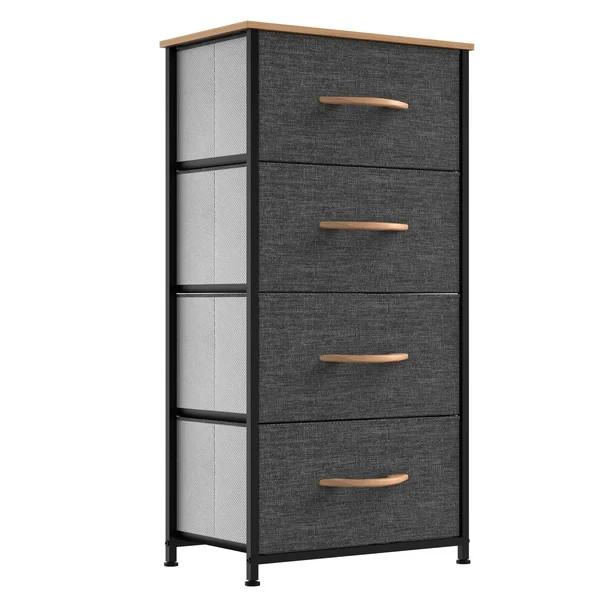 YITAHOME 4 Drawers Dresser Easy Pull Organizer Unit Fabric for Bedroom, Dark Gray - Walmart.com | Walmart (US)