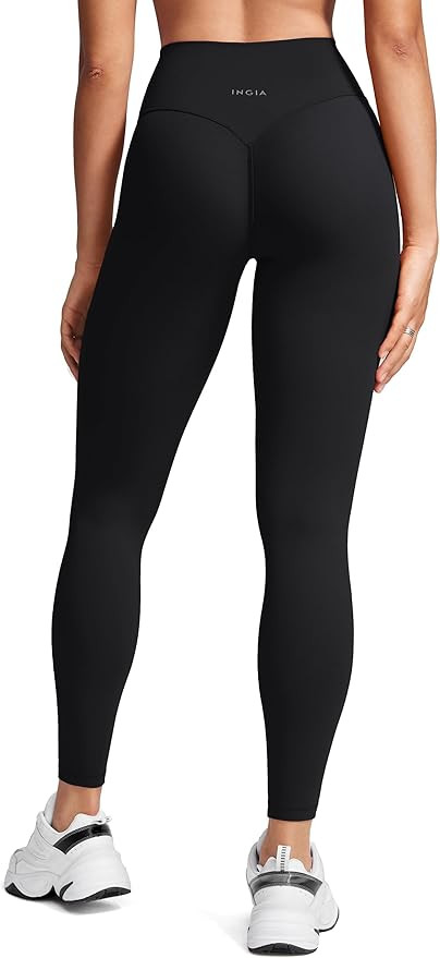 Womens High Waist No Front Seam Scrunch Butt Leggings Workouts 25 Inches V-Back Scrunch Booty Gym... | Amazon (US)