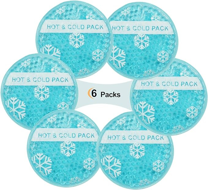 OLESILK Small Hot Cold 6 Packs, Reusable Round Gel Beads Ice Pack with Cloth Backing, Hot and Col... | Amazon (US)