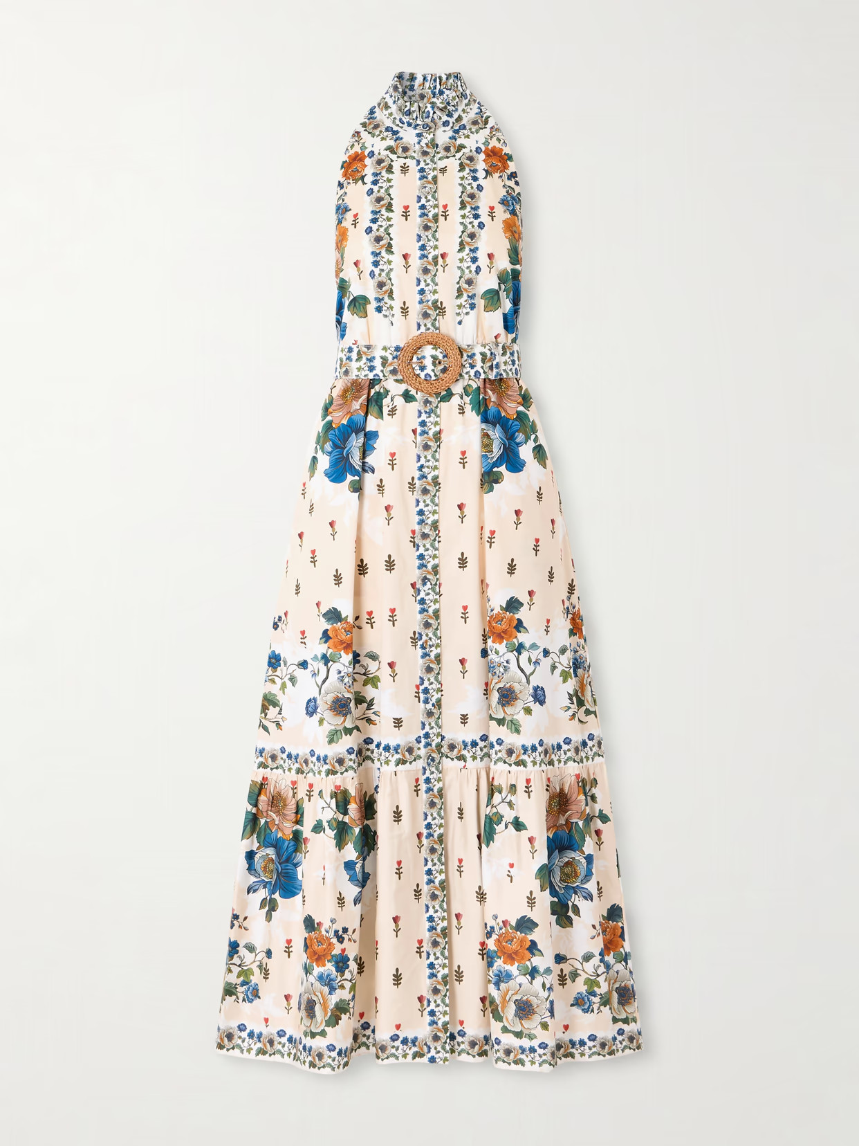 Borgo de Nor - Biba Tiered Floral-print Cotton-poplin Maxi Dress - Cream | NET-A-PORTER (US)